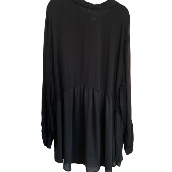 Torrid "Never Regret" Long Sleeve Black Button Down Tunic Dress Shirt Size 6 - Picture 9 of 9